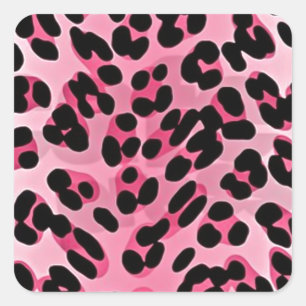 Adesivo Quadrado Impressão de Guepardo Rosa RAB Rockabilly