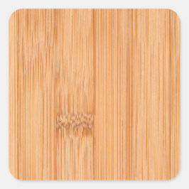 Adesivo Quadrado impressão de madeira de bambu-castanha-clara legal