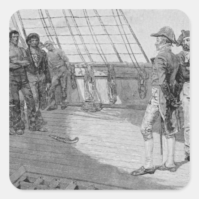 Adesivo Quadrado Impressão de marinheiros americanos (Frente)