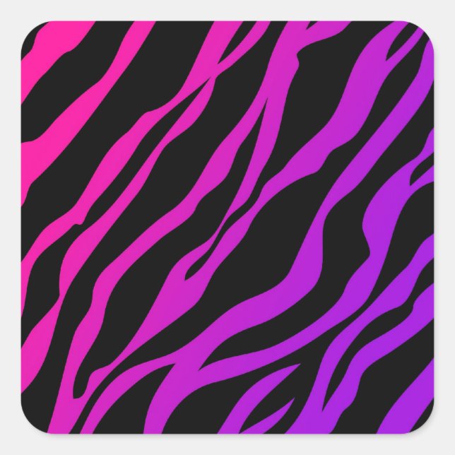 Adesivo Quadrado Impressão de Ombre Zebra (Frente)