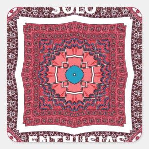 Adesivo Quadrado Impressão de Padrão de Cultura Sindhi Tradicional