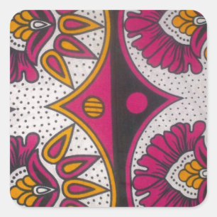 Adesivo Quadrado Impressão de Tecido de Motif Art,  Africano Colori