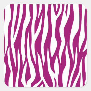Adesivo Quadrado Impressão de Zebra Magenta