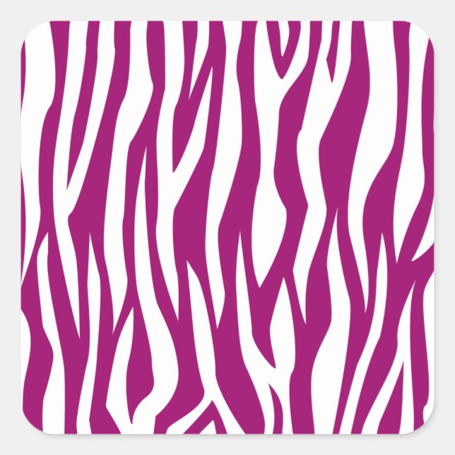 Adesivo Quadrado Impressão de Zebra Magenta (Frente)
