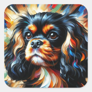 Adesivo Quadrado Impressão em Acrílico do Cão Cavalier King Charles