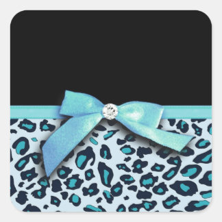 Adesivo Quadrado Impressão-leopardo azul - gráfico arco