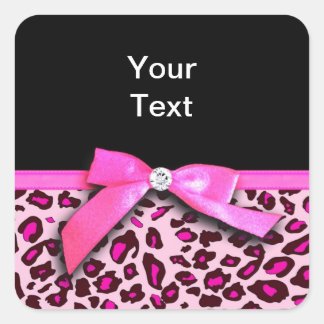 Adesivo Quadrado Impressão-leopardo-rosa-quente - gráfico arco