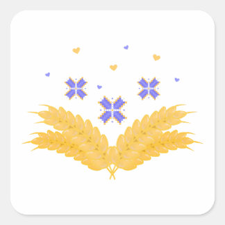 Adesivo Quadrado Impressão ucraniano - bordados e grãos