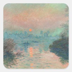 Adesivo Quadrado Impressionismo das Belas Artes do Monet Sunset