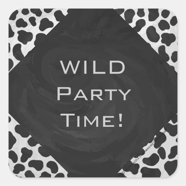 Adesivo Quadrado Impressões Dalmacianos, preto e branco (Frente)