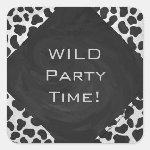 Adesivo Quadrado Impressões preto e branco de Monogrtam do