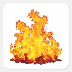 Adesivo Quadrado Incêndio