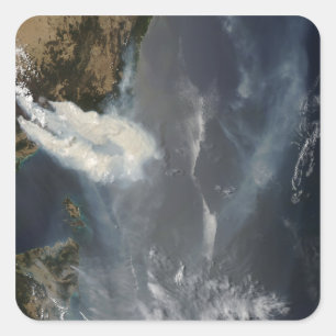 Adesivo Quadrado Incêndios e fumaça no sudeste da Austrália