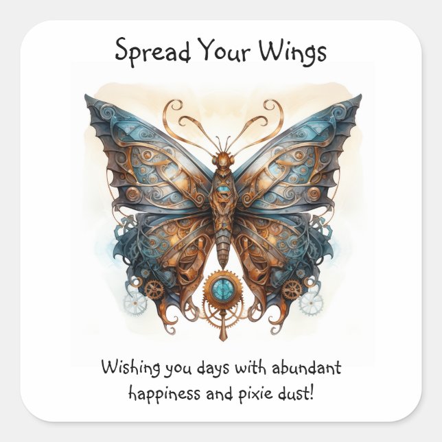 Adesivo Quadrado Incentivo à borboleta (Frente)