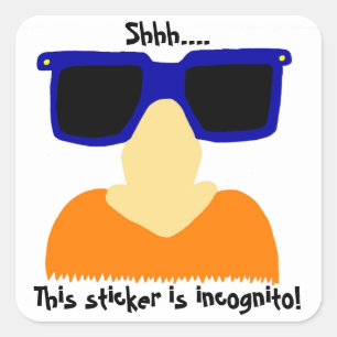 Adesivo Quadrado Incognito Mustache & Glass Stickers - Conjunto de