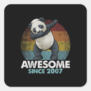 Adesivo Quadrado Incrível Desde O Aniversário De Dabbing Panda 13