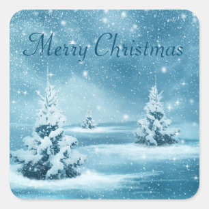 Adesivo Quadrado Incrível Dia da Neve, Árvore de Natal