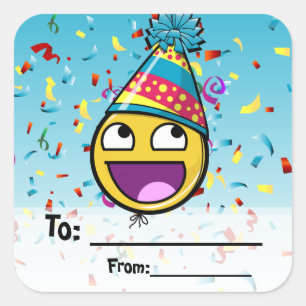 Adesivo Quadrado Incrível face para e do Aniversário Presente