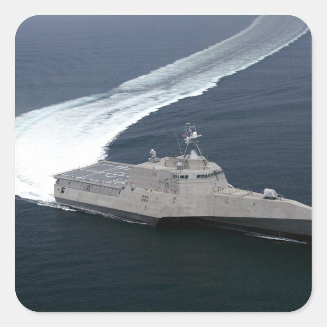 Adesivo Quadrado Independência do navio de combate no Golfo do Méxi (Frente)