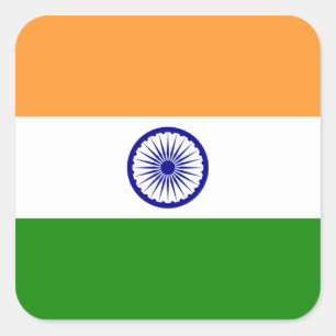 Adesivo Quadrado India/bandeira indiana