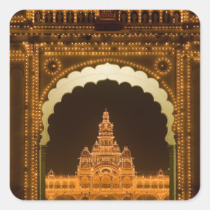 Adesivo Quadrado ÍNDIA, Karnataka, Mysore: Palácio do Majaraja (c. 