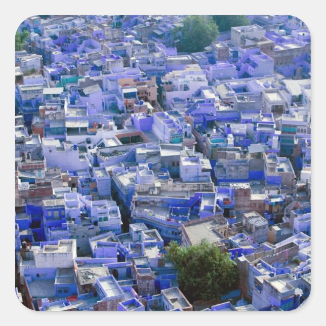 Adesivo Quadrado ÍNDIA, Rajasthan, Jodhpur: Cidade Azul de Jodhpur (Frente)