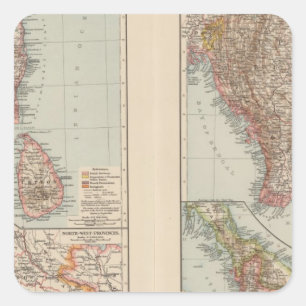 Adesivo Quadrado India sul, Burma, península de Malay
