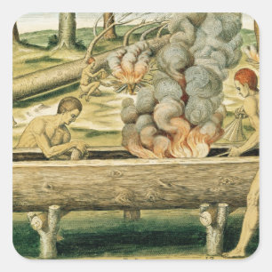 Adesivo Quadrado Indianos que fazem uma canoa de esconderijo