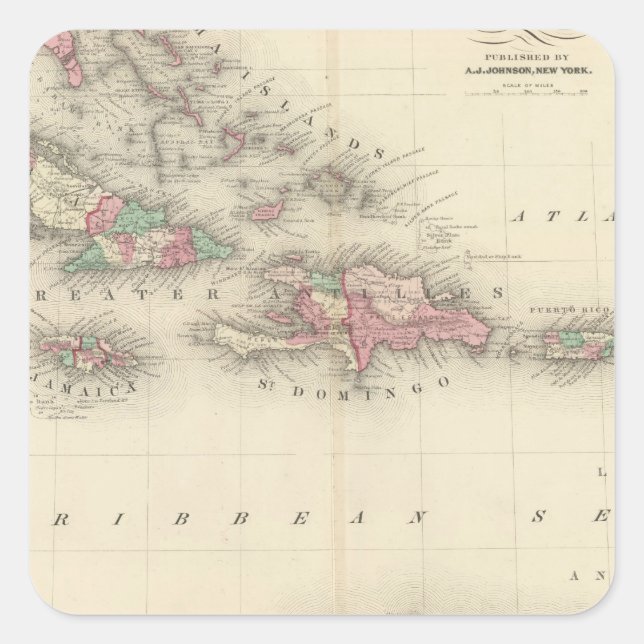 Adesivo Quadrado Índias Ocidentais 3 (Frente)