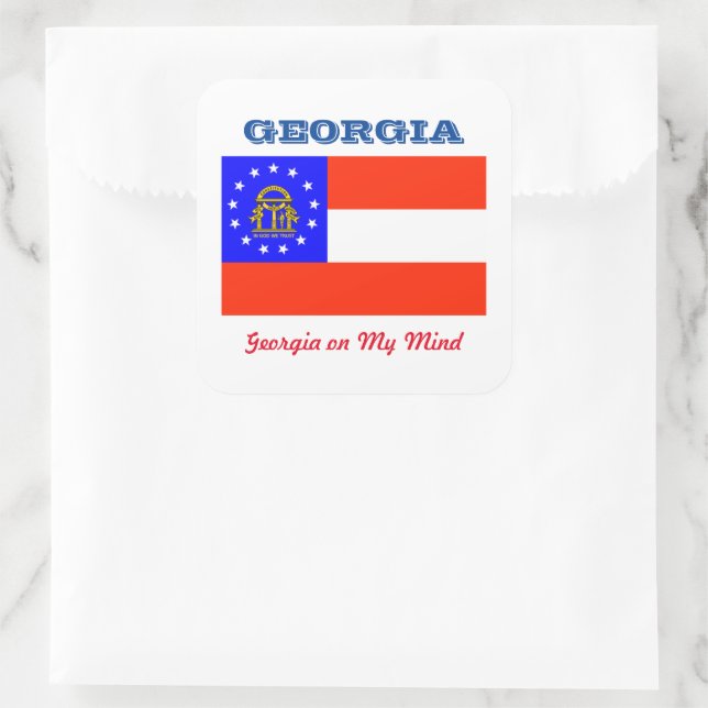 Adesivo Quadrado Indicador Georgia e Slogan Square Sticker (Bolsa)