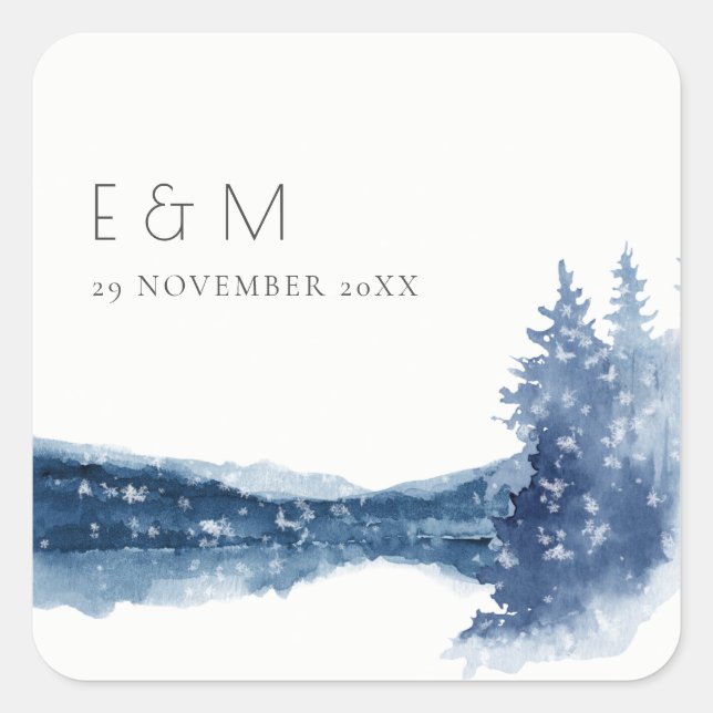 ADESIVO QUADRADO INDIGO TINTA AZUL MONOGRAMA LAGO MONOGRAMA CASAMEN (Frente)