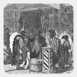 Adesivo Quadrado Índios negociando em uma cidade fronteiriça