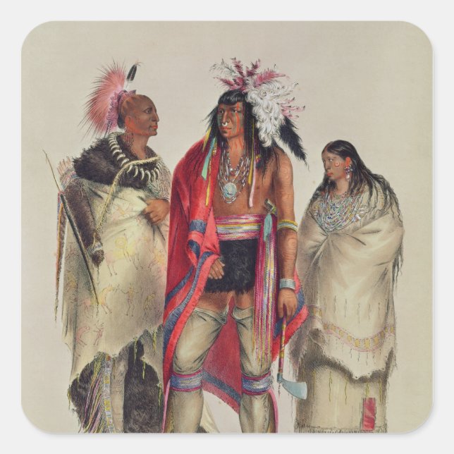 Adesivo Quadrado Índios norte-americanos, c.1832 (Frente)
