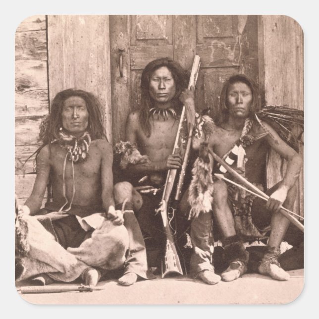 Adesivo Quadrado Índios Spokane, 1861 (foto b/c) (Frente)