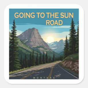 Adesivo Quadrado Indo Para A Paisagem De Sun Road Montana