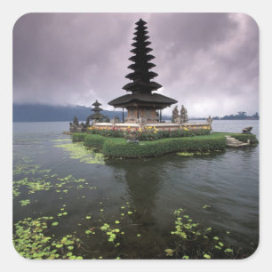 Adesivo Quadrado Indonésia, Bali, Templo Ulun Danu.