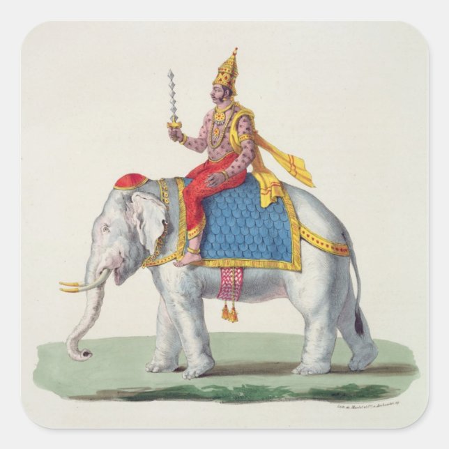 Adesivo Quadrado Indra ou Devendra, de "L'Inde francaise...", eng. (Frente)