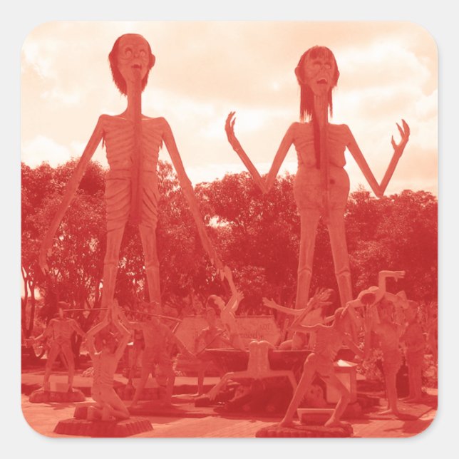 Adesivo Quadrado Inferno budista... Tailândia (Frente)