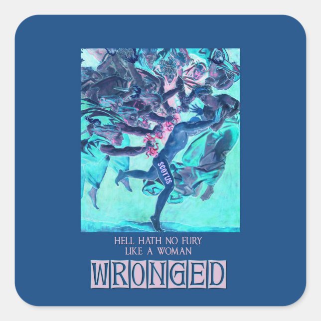 Adesivo Quadrado Inferno Hath No Fury (azul) Sticker (Frente)
