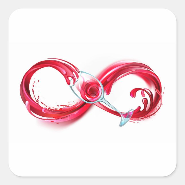 Adesivo Quadrado Infinidade com vinho tinto (Frente)