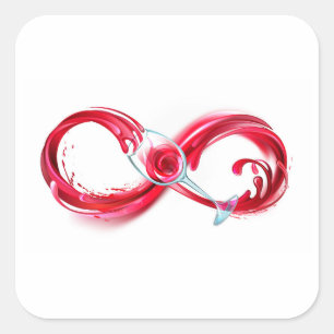 Adesivo Quadrado Infinidade com vinho tinto