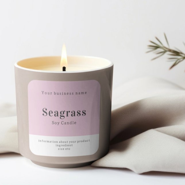 Adesivo Quadrado Informações sobre produtos personalizados feitos à (Handmade Personalized Product Information Square Stickers by Ricaso. Perfect for candles, soap, cake)