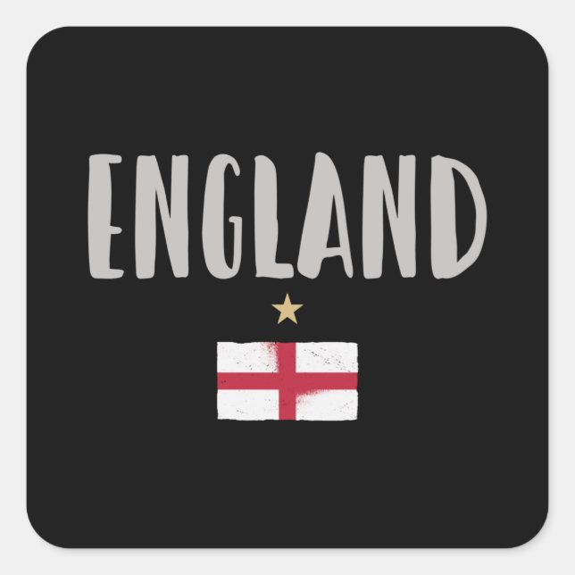 Adesivo Quadrado Inglaterra Fan Shirt English Flag (Frente)
