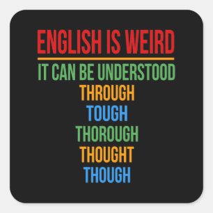Adesivo Quadrado Inglês é esquisito professor de língua avô est