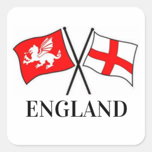 Adesivo Quadrado Inglês e Rua George Flag Sticker