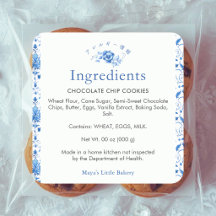 Ingredientes de Padaria em Azul Marinho Damask Pro