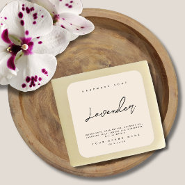 Adesivo Quadrado Ingredientes de sabão artesanal moderno bege