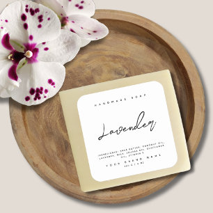 Adesivo Quadrado Ingredientes de sabão artesanal moderno branco