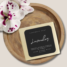 Adesivo Quadrado Ingredientes de sabão artesanal moderno preto
