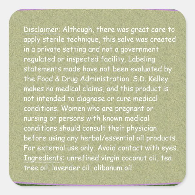 Adesivo Quadrado Ingredientes de Textura Floral e de Cinza/Quadrado (Frente)